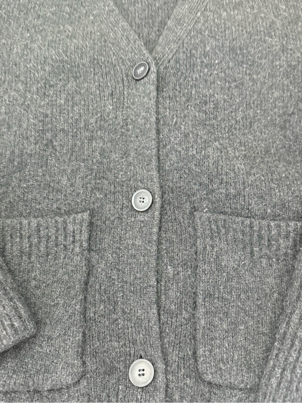 NAADAM Charcoal Button Front V-Neck Cardigan - Picture 4 of 5